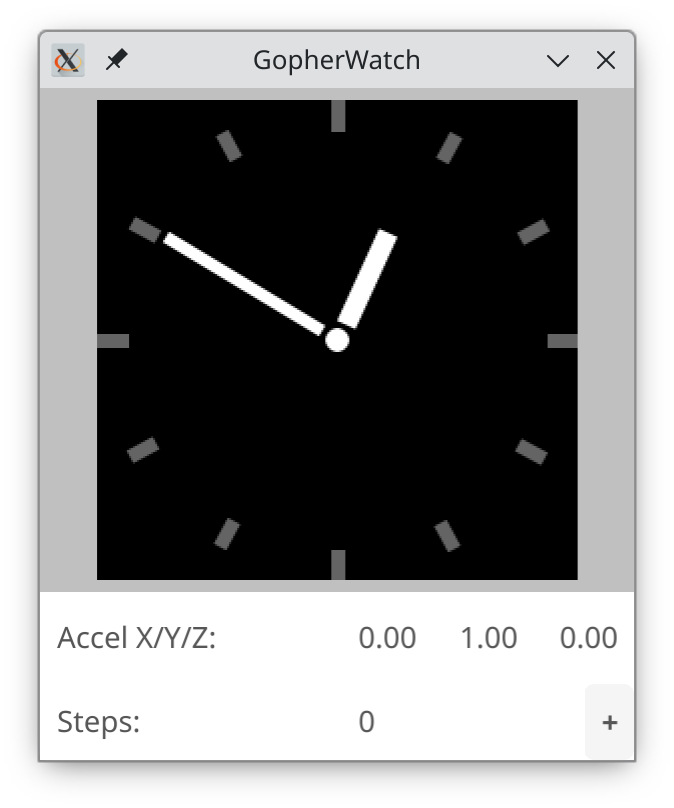 Screenshot of the watch simulator