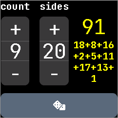 Image of the dice rolling app