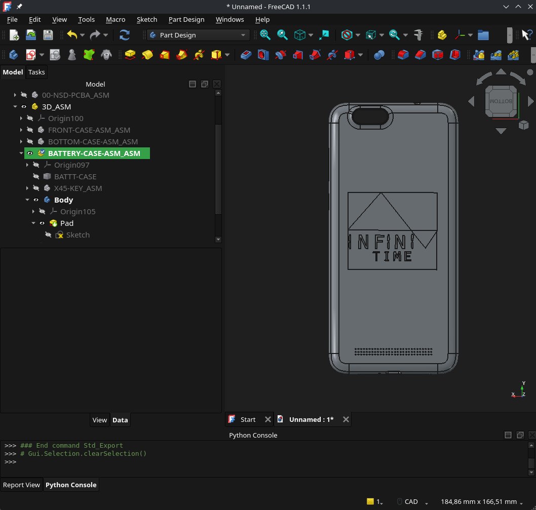 Custom PinePhone back cover in CAD