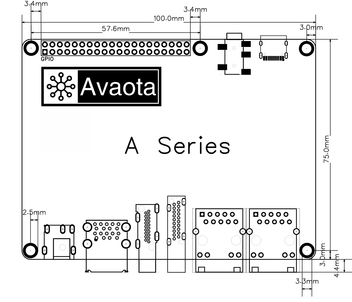 Avaota A1 SBC dimensions