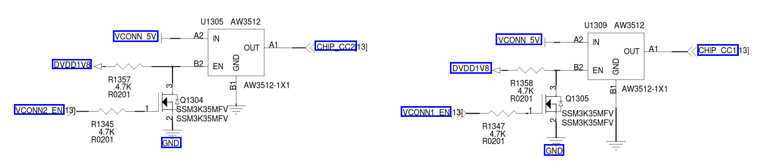 Excerpt from the PinePhone schematic showing the two components.