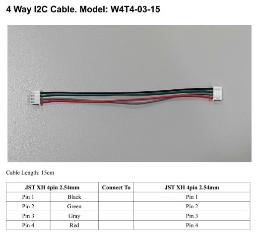 W4T4 03 15 4Way I2C Cable