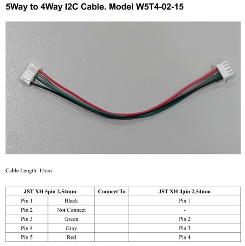 W5T4 02 15 5Way to 4Way I2C Cable